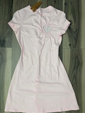 SKIMS Light Pink Mini Dress with Heart Cutout